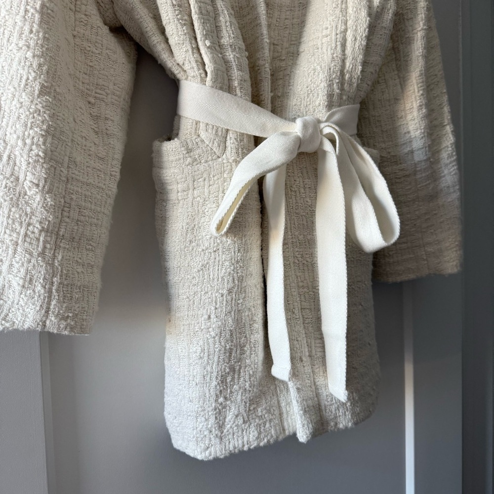 IRO Paris cream cotton tweed boucle belted Ankyl jacket - size FR 36 (US 6) - Picture 7 of 12